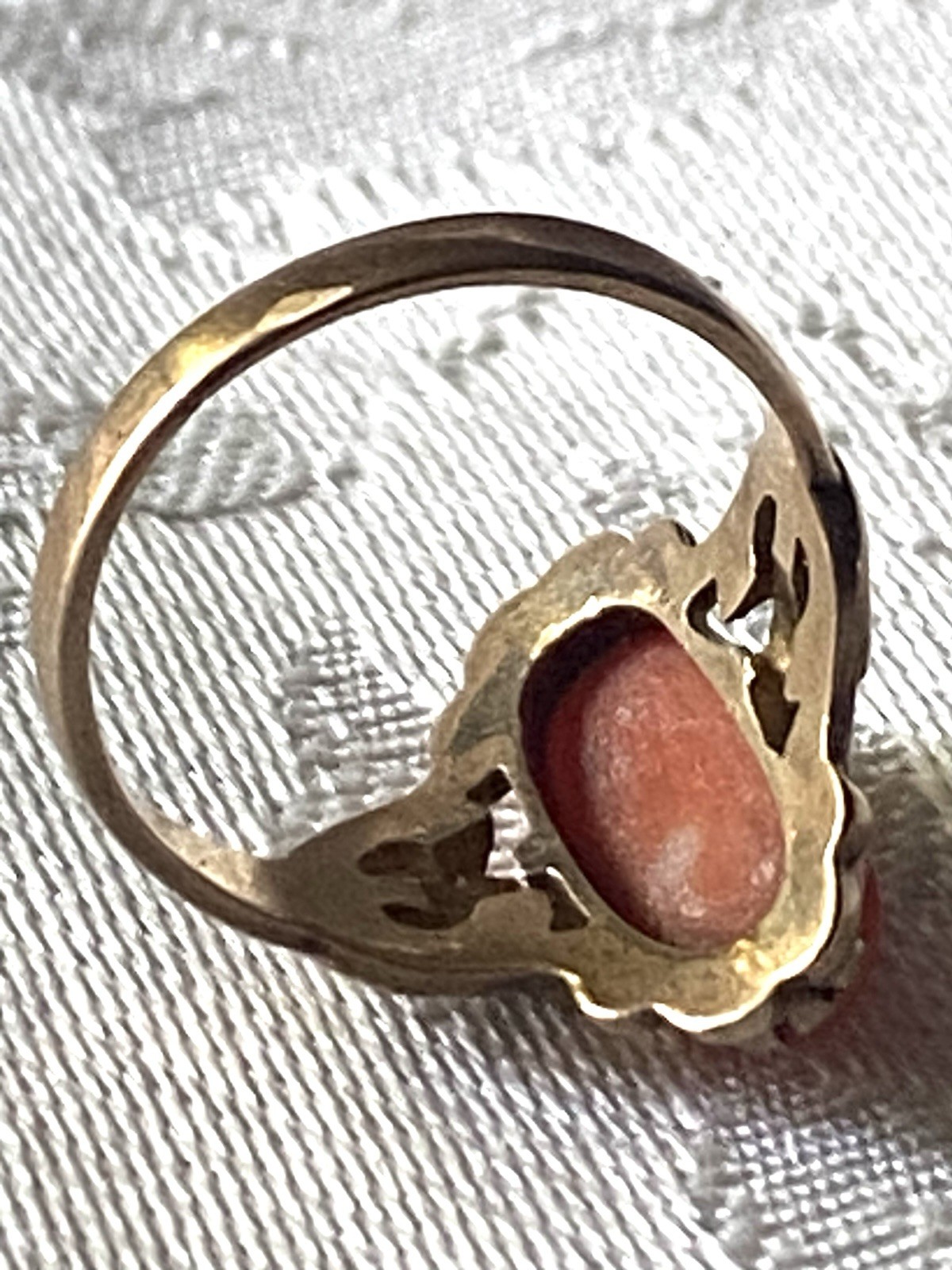 Antique Carved Coral Cameo 10k Ring 2-3 Grams
