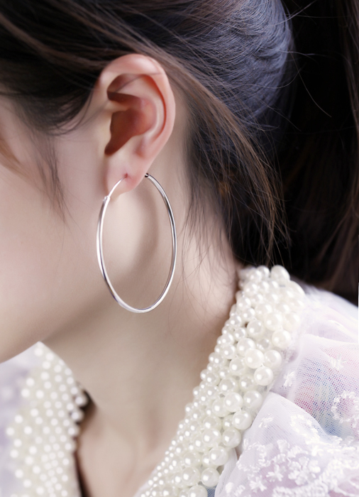 925 Sterling Silver Very Thin Hoop Earring w/ 925 stamp 12mm 35mm 45mm 50mm 55mm
