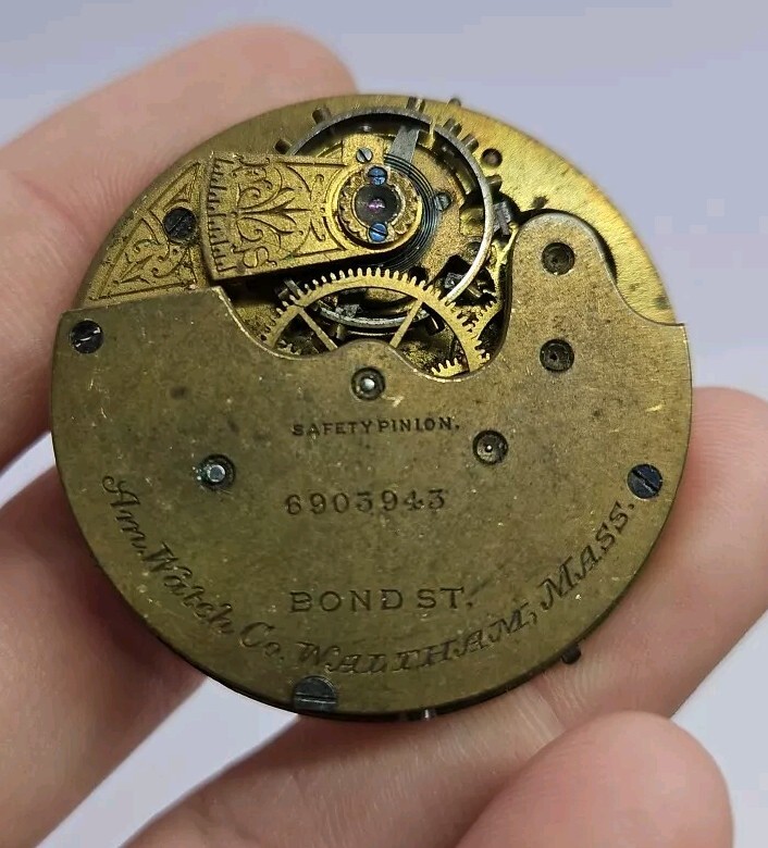 Waltham Model 1884 Grade Bond St. 14S 7J WATCH MOVEMENT- For Repair
