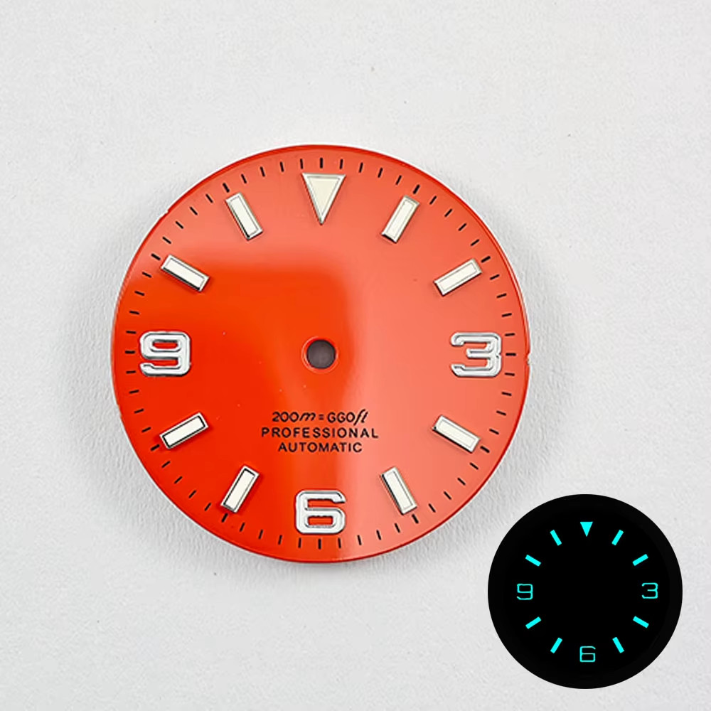 NH35 29Mm No Logo Watch Dial Fit NH35A NH36 NH38 Movement Blue Green Luminous Ro