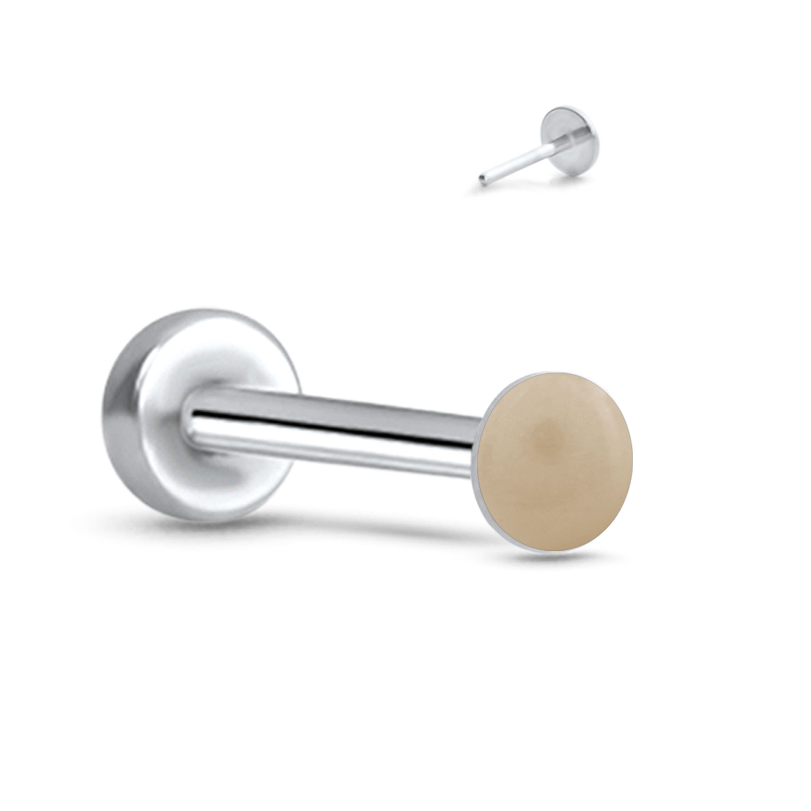 Threadless Labret Push Pin Nose Ring Monroe Stud 1.5mm 2mm Skin Tone 16G 18G 20G