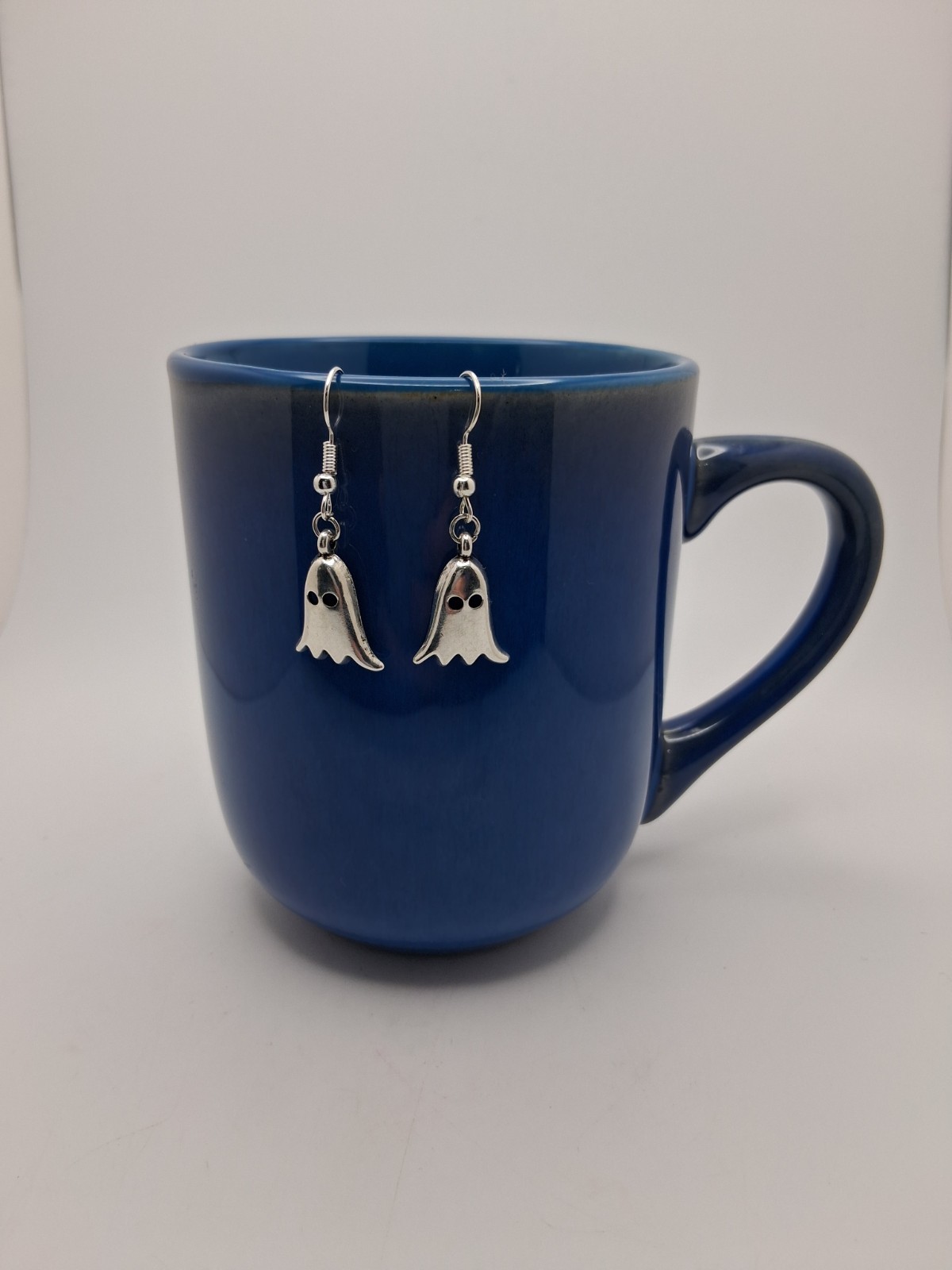 Ghost Dangle Drop Earrings Halloween Party Fashion Jewelry Gift Silvery Toned