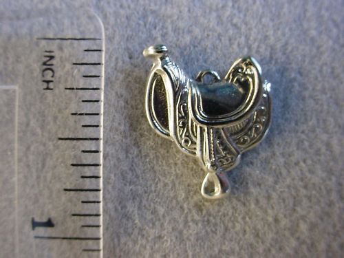 10 pieces Saddle Nickle Silver Charm – Cowboy – Western – New – Made in USA #69