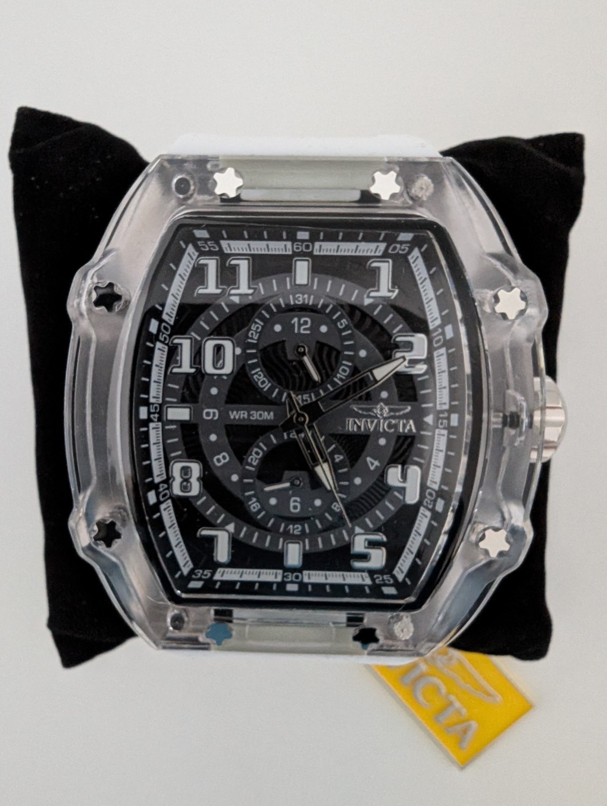 Invicta Racing Cyclone Watch 48.5mm White 48447/Invicta Iced Out Cuban Chain