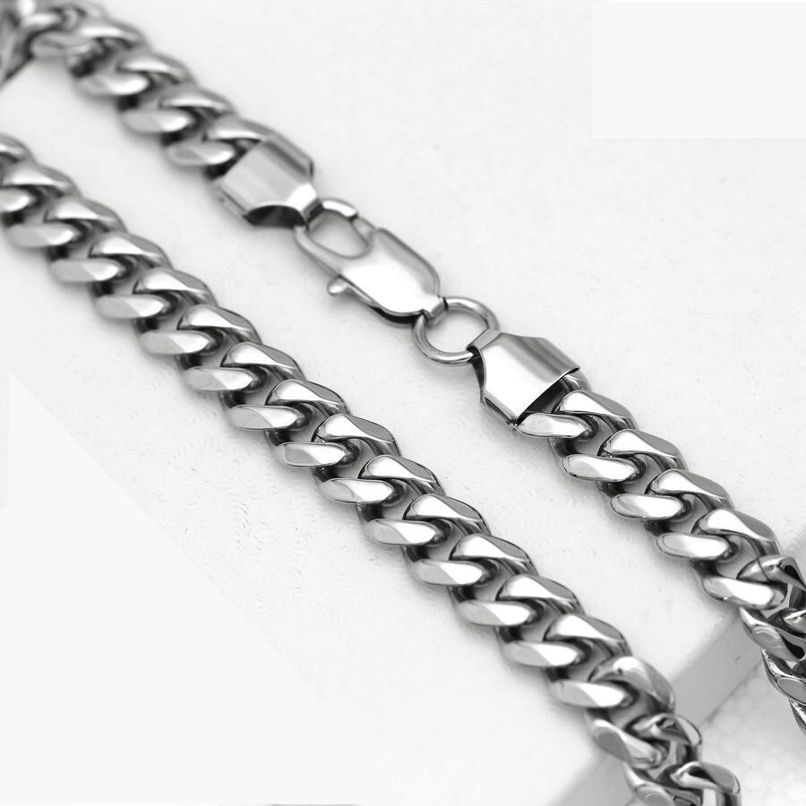 DG Men’s 24″ Stainless-Steel Silver Cuban Chain.CZ JESUS Face 53mm Pendant +Box