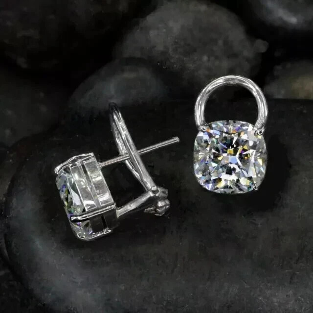 4.20Ct Cushion Cut 14K Lab Created Diamond White Gold Plated