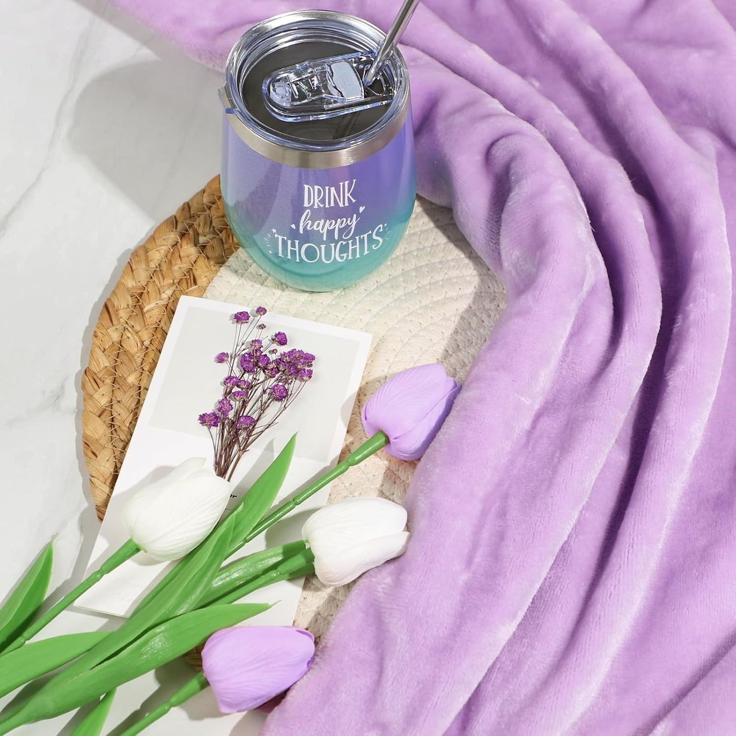 Luxury Flannel Blanket and Lavender Spa Basket: Enchanting Gift Experience