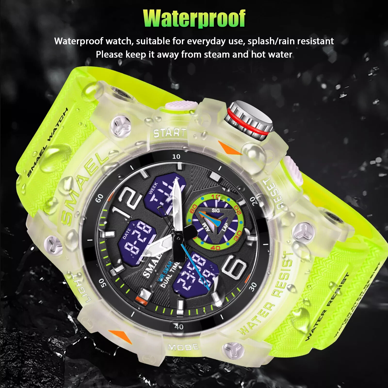 Reloj Militar LED para Hombres Pulsera Deportiva Digital&Cuarzo Impermeable