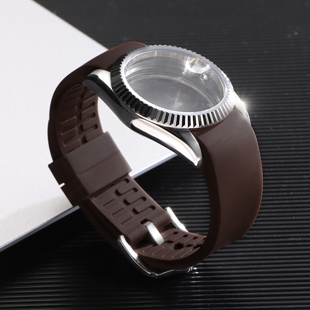 Curved End Watch Band Soft Silicone Rubber Strap Universal 18/19/20/21/22/24mm