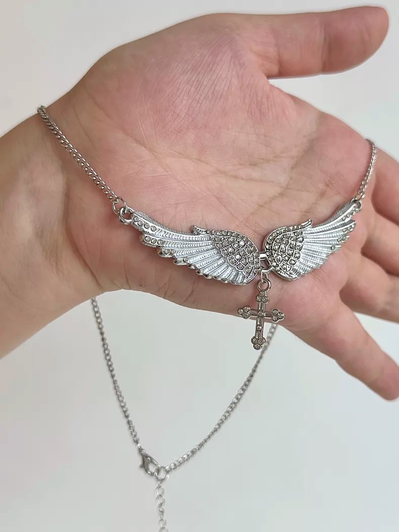 White Angel Wings Necklace