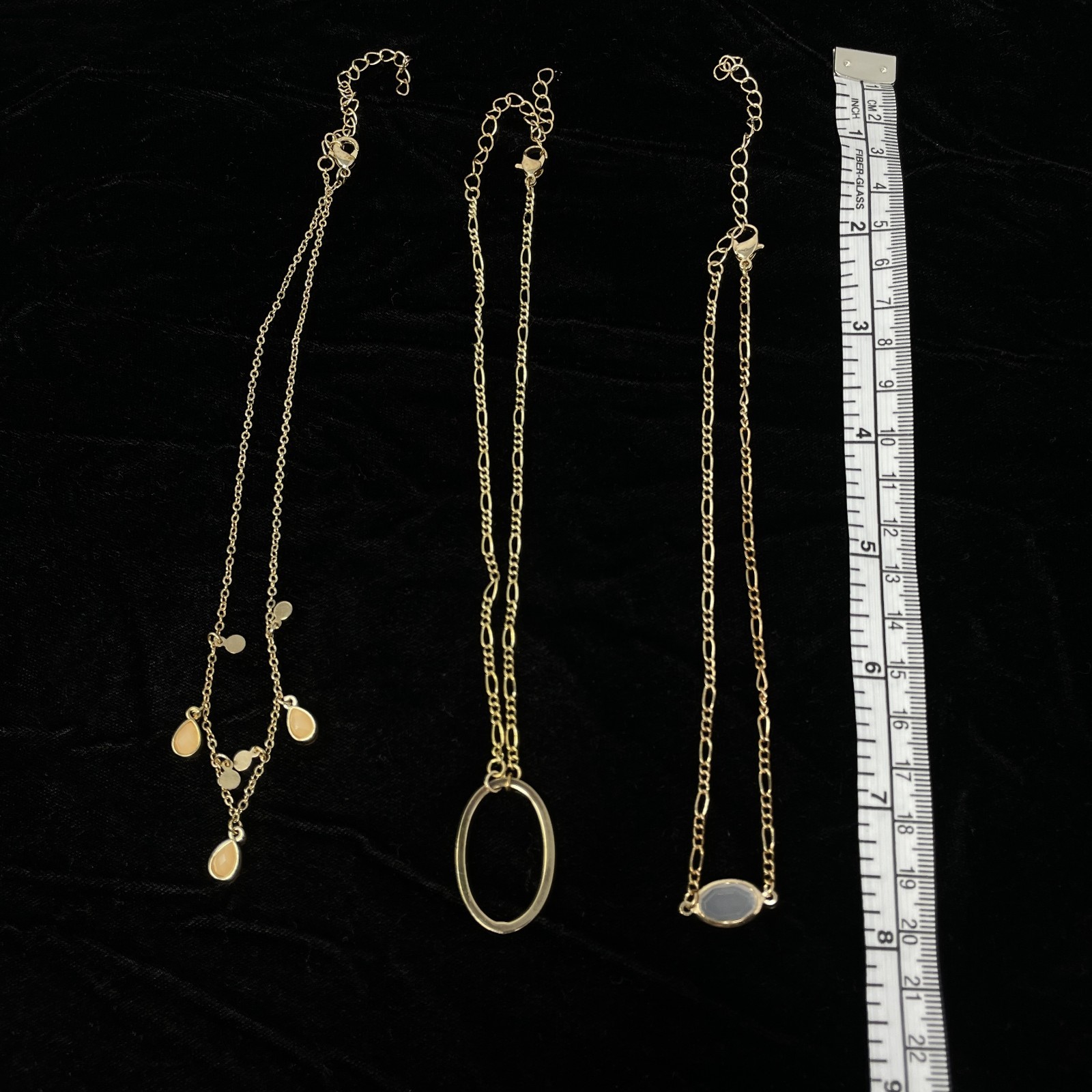 Set of 3 Separate NWOT Goldtone 16” Pendant Necklaces with 3” Extenders