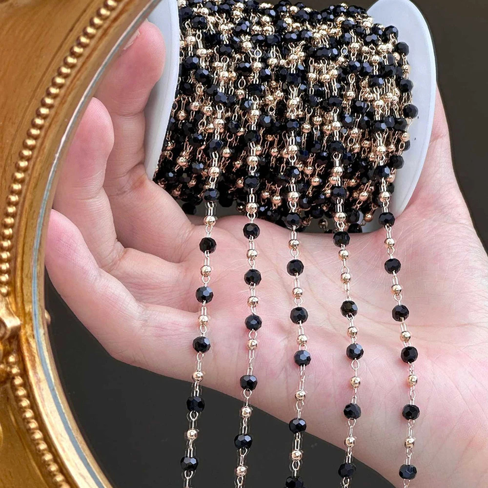 0.5/1 Meter Goth Style Black Cross Skeleton Pendant Chain for DIY Necklace Women