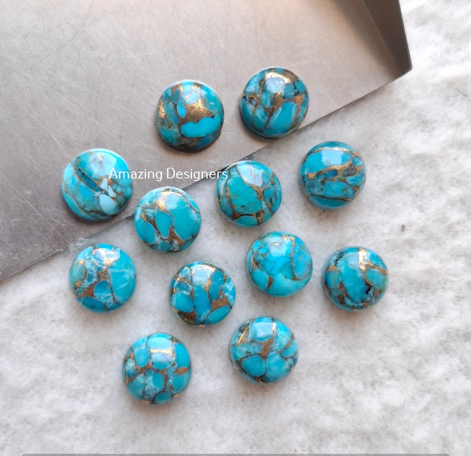 Natural Blue Copper Turquoise Round Cabochon 5mm to 20mm Loose Gemstone