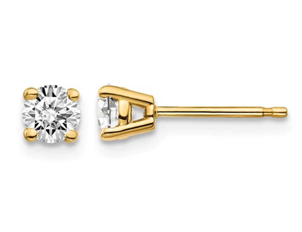 1/2 Carat (ctw VS2-Si1, D-E-F) Lab Grown Diamond Solitaire Earrings 14K Gold