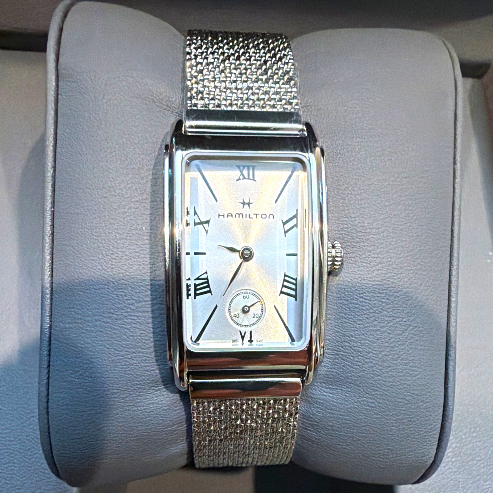 Hamilton Ardmore Women’s Swiss Quartz Silver Dial Mesh Watch Box Papers