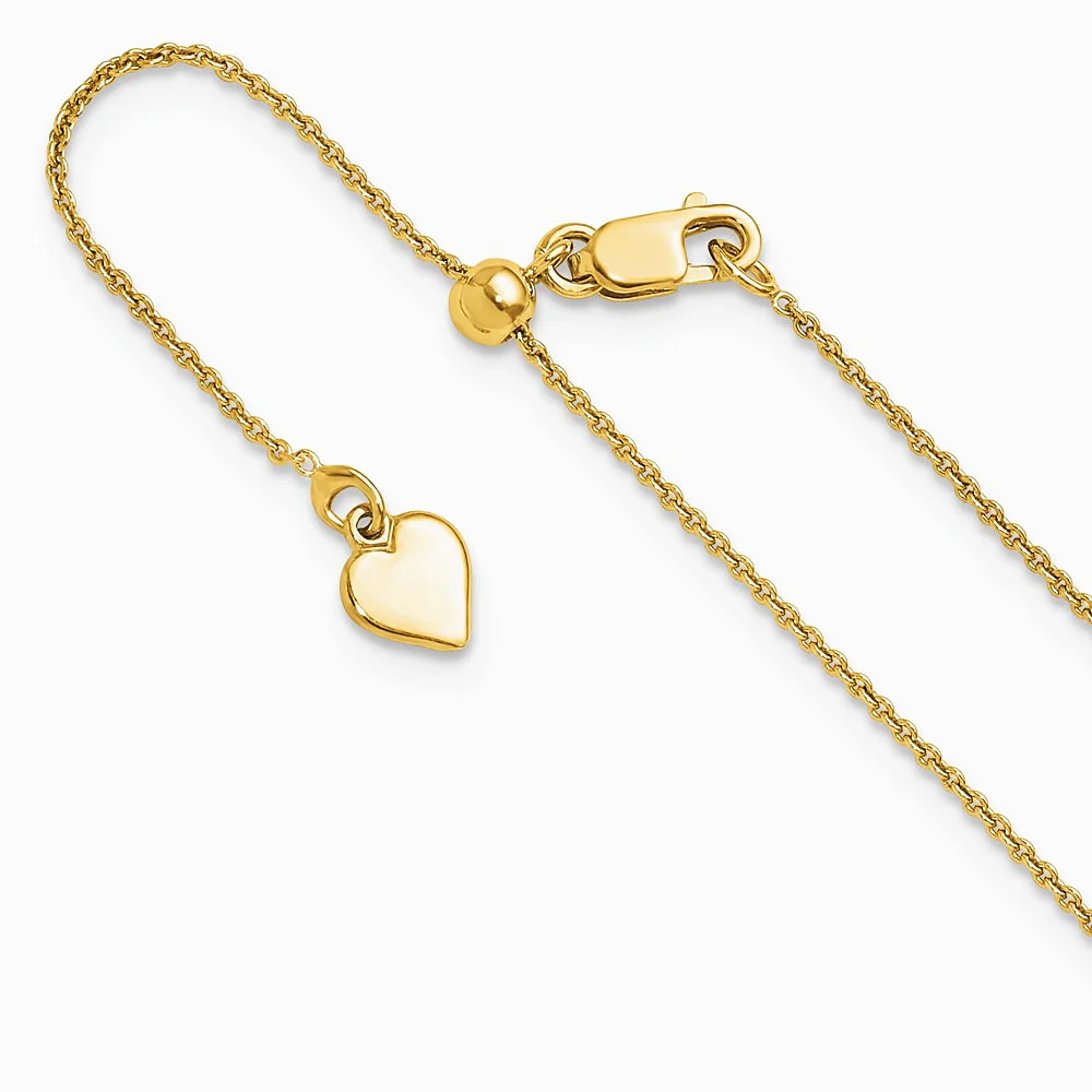 Sterling Silver Gold-Plated Adjustable .95mm Rolo Chain Necklace 22″-30″