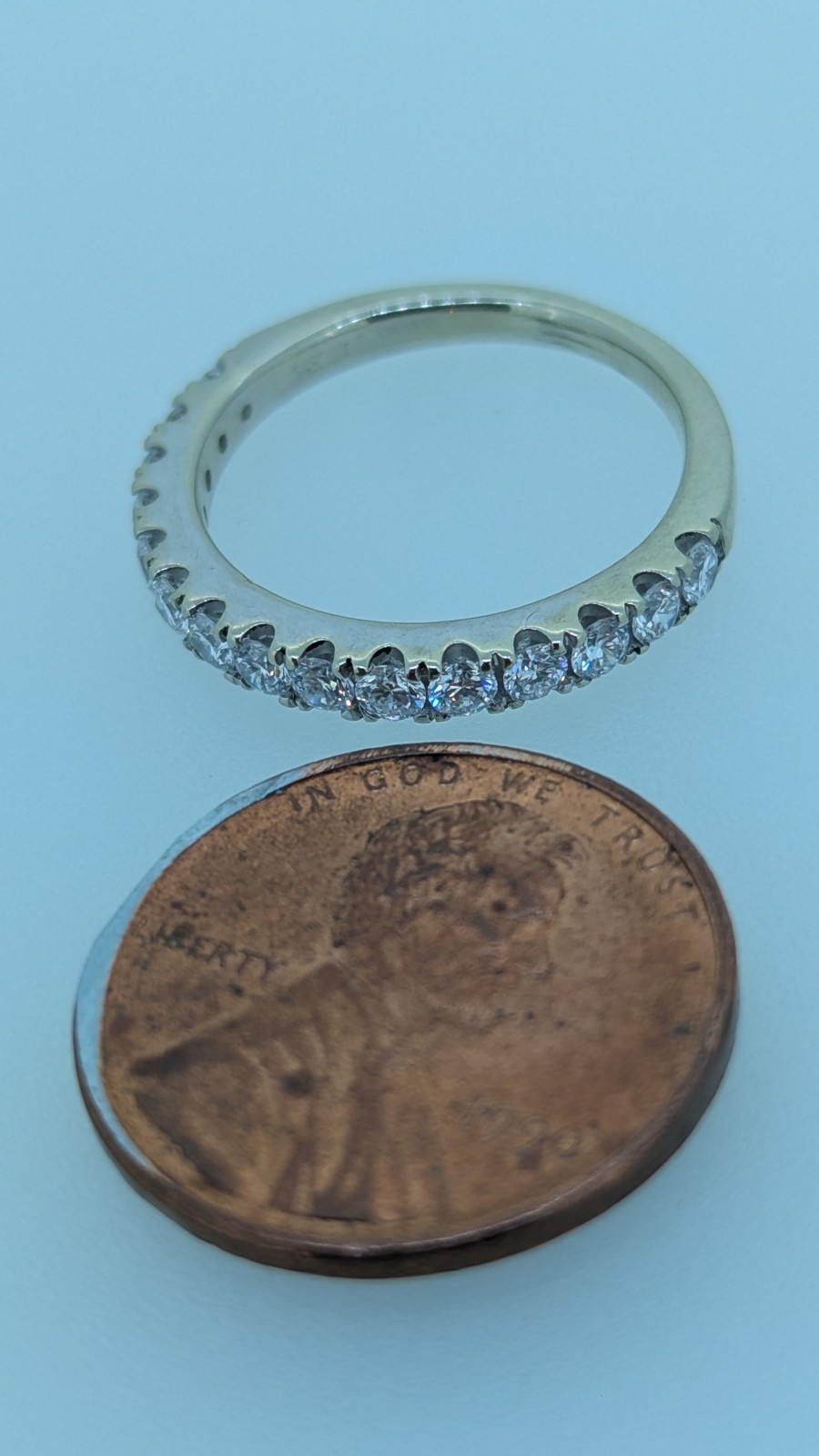 14k White Gold 1/2 ctw Sz 5 2.1mm Round LAB Diamond Stack Half Band 2.4mm