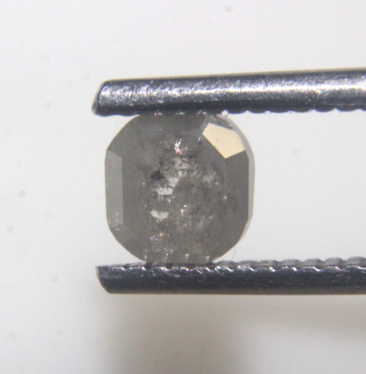 1.00cts Natural Gray White Cushion Shape Rose Cut Diamond 5.60×5.43×2.89 MM