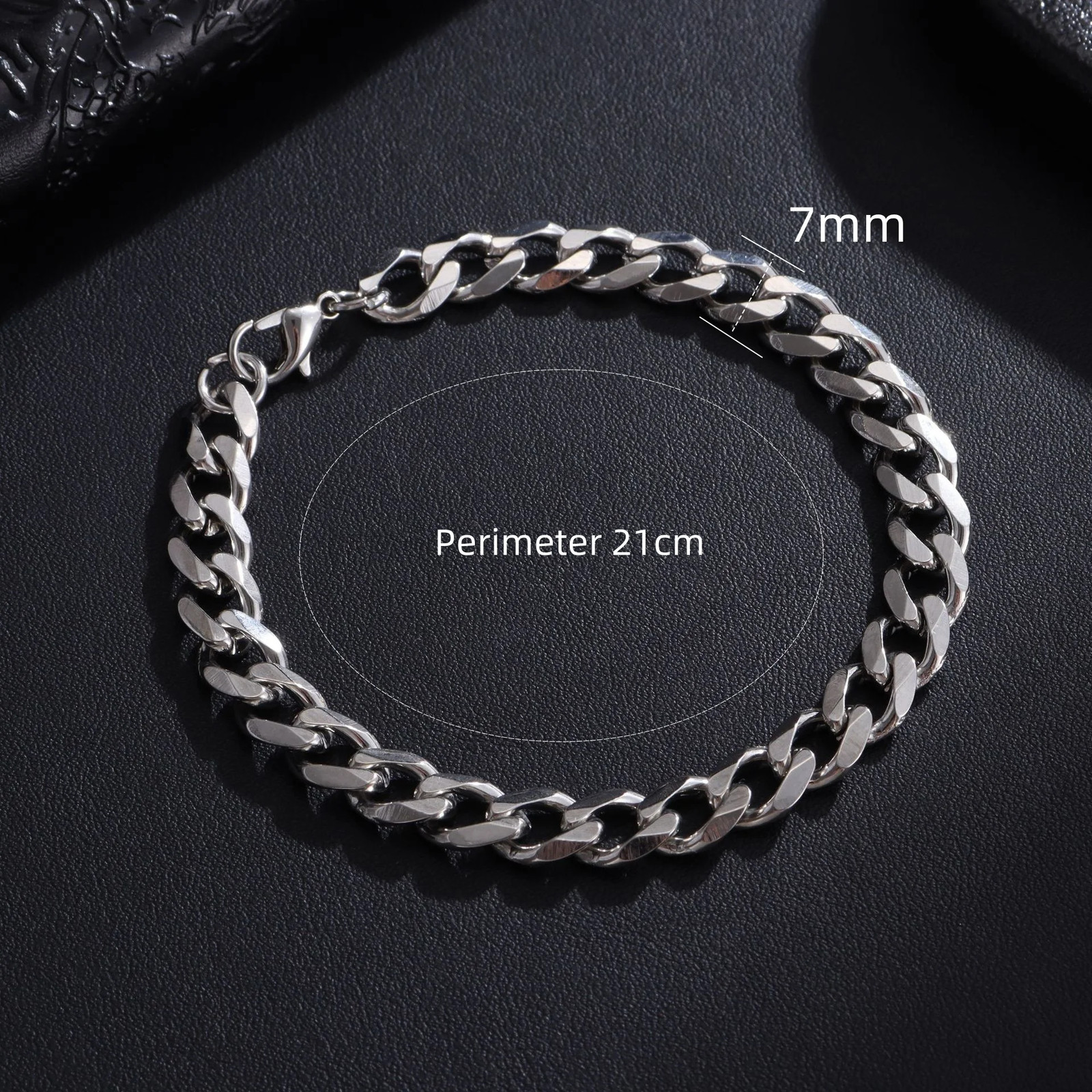 New Trendy Cuban Chain Men Bracelet Classic Stainless Steel 3/5/7/9Mm Width Chai