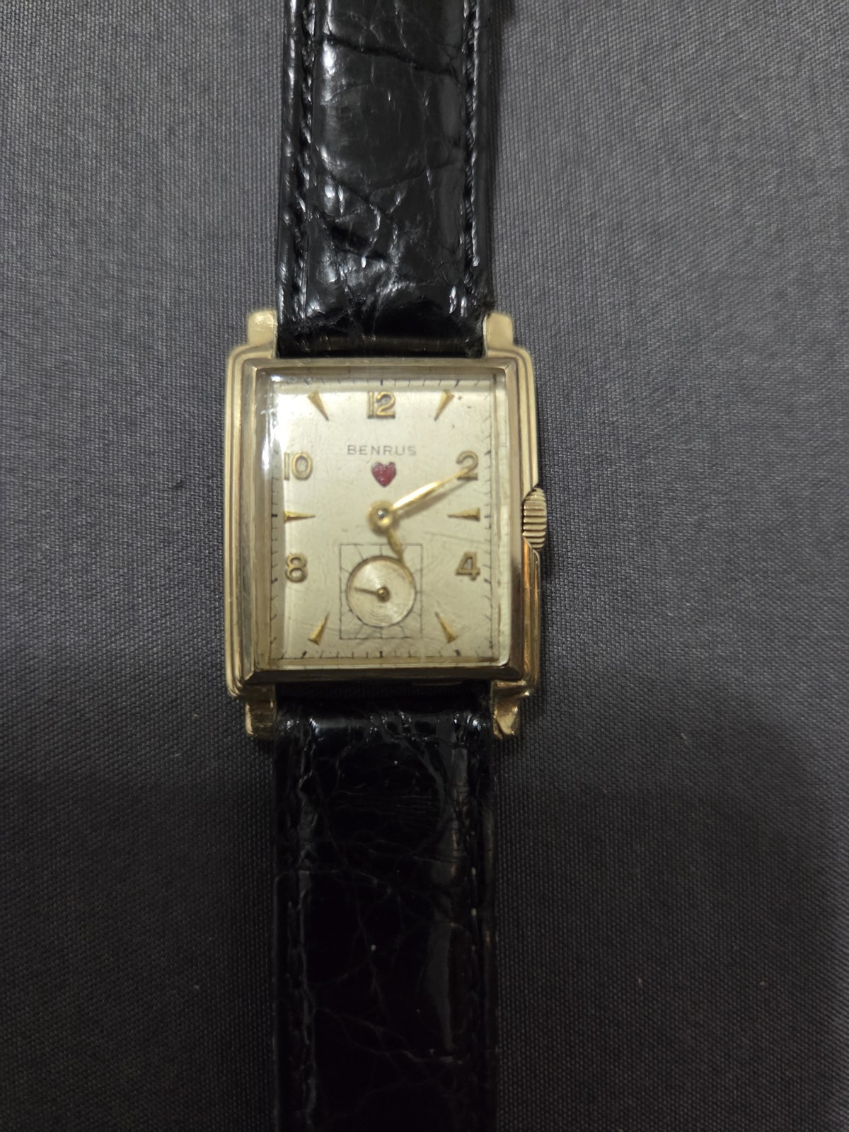 Vintage Benrus Sweetheart Red Heart 10K Gold Filled Mechanical Watch RUNNING