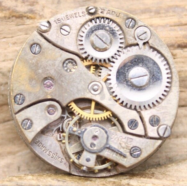 SWISS MADE WATCH MOVEMENT 15j 23.4mm FOR REPAIR (ES)