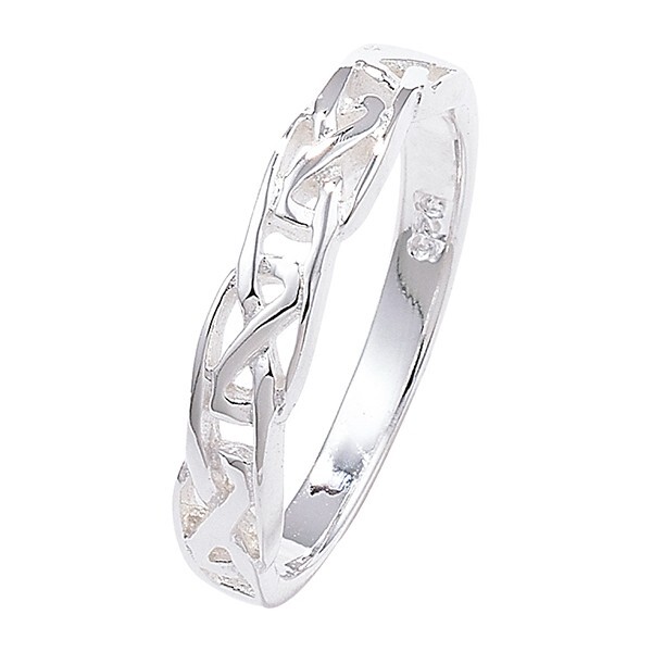 Sterling Silver Narrow Celtic knot Band ring Size P 1/2 1.67g