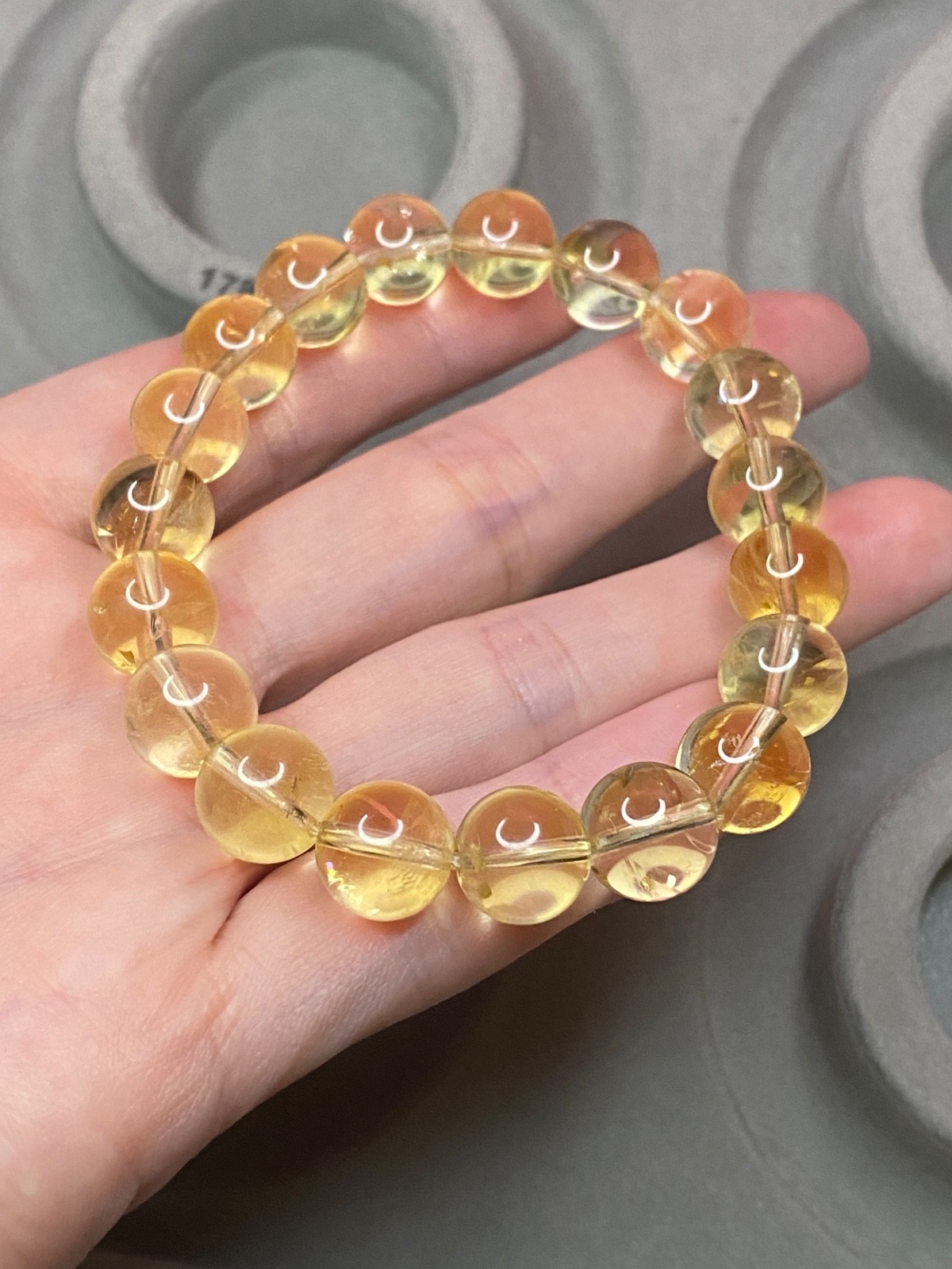 Natural Citrine Bracelet – 10.8mm Genuine Golden Citrine Crystal Bracelet