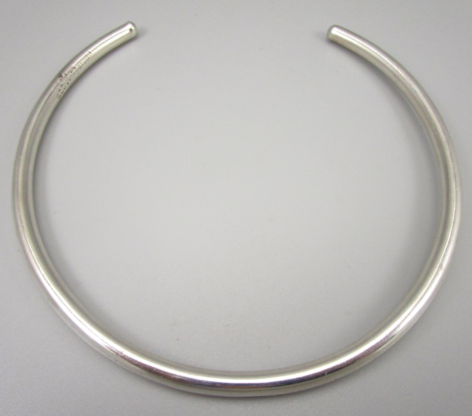 CLASSIC MEXICAN STERLING SILVER 5.5MM TORQUE NECK RING NECKLACE 24 GRAMS
