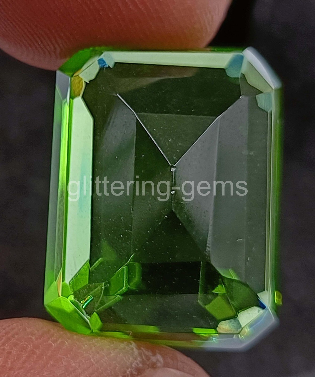 Natural Radiant Cut 22.50 Carat Certified New Green Garnet Gemstone AJ21