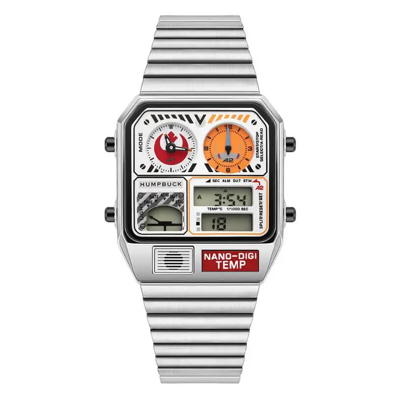 Classic Steel Men’s LED Watch – Digital Display, Temperature & Calendar