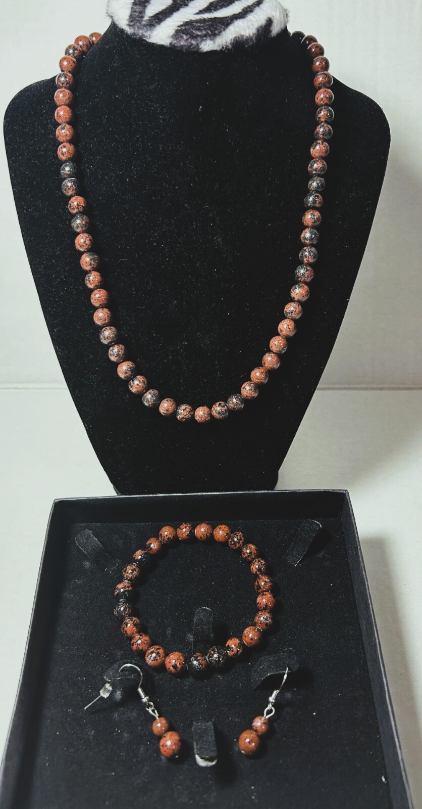 new Gold Coast Mahogany Obsidian necklace Bracelet & earrings