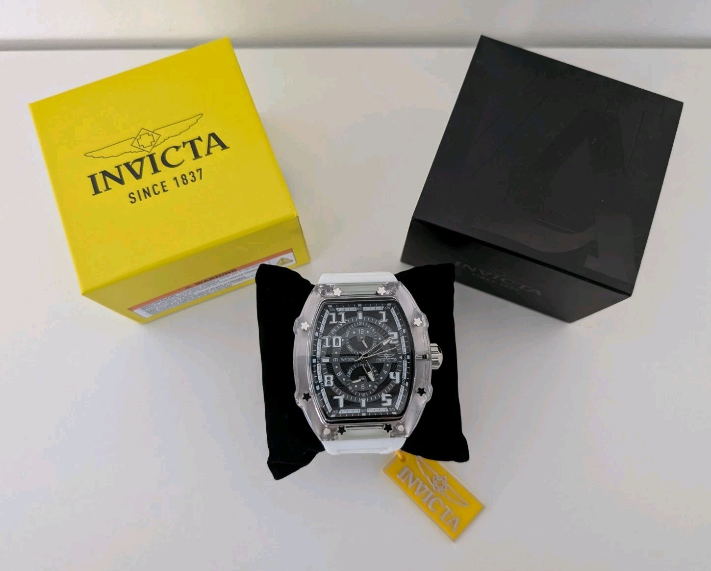 Invicta Racing Cyclone Watch 48.5mm White 48447/Invicta Iced Out Cuban Chain