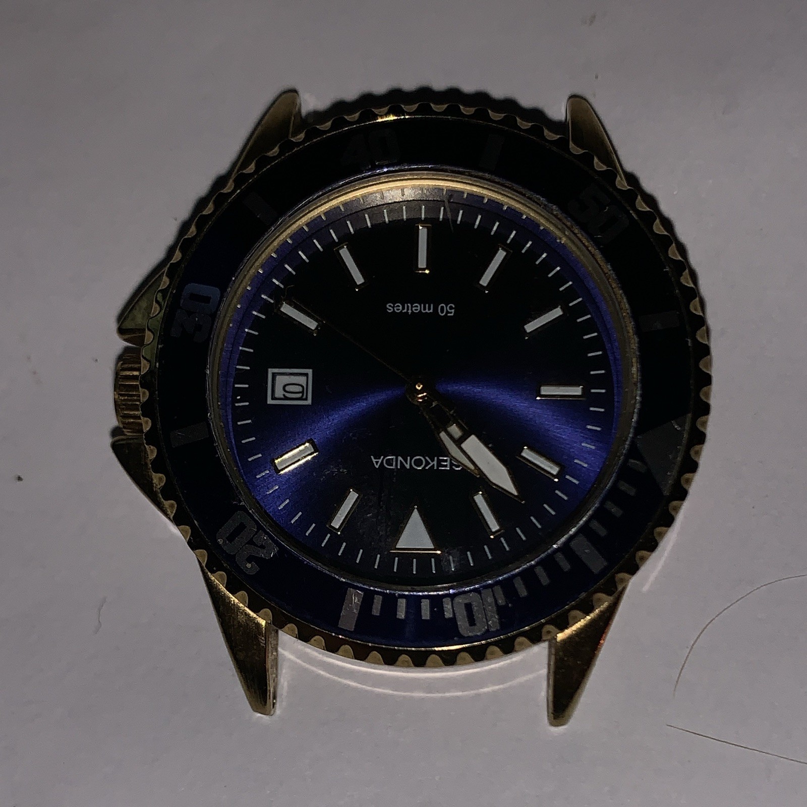 Sekonda Men’s Quartz Analogue Watch Blue/Black Dial Date WR50m Rotating Bezel