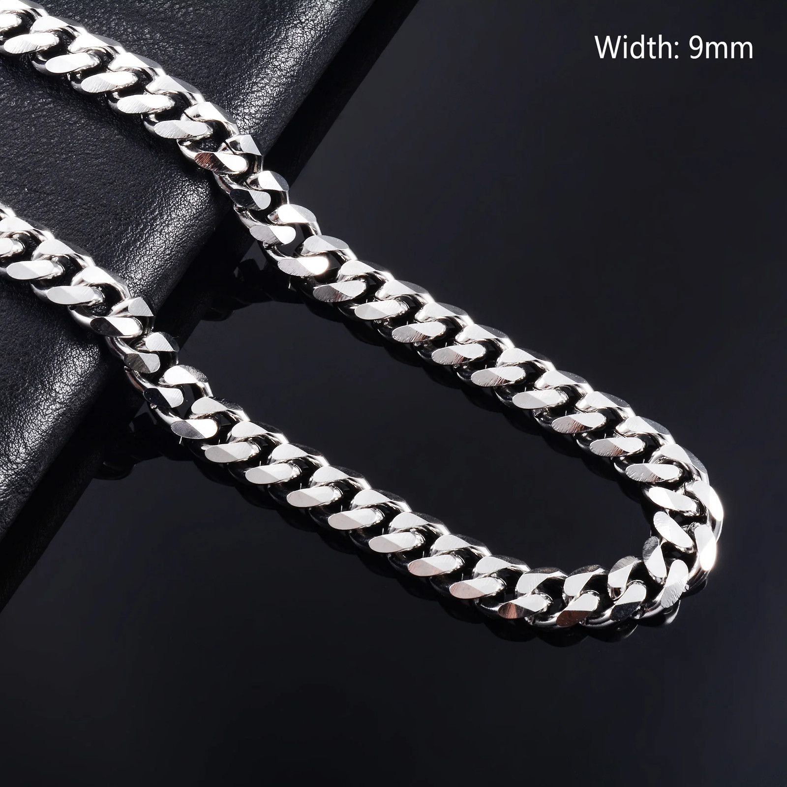 3.5/5/6/7/8/9mm Stainess Steel Link Cuban Chain Necklace for Men Women Metal Chu