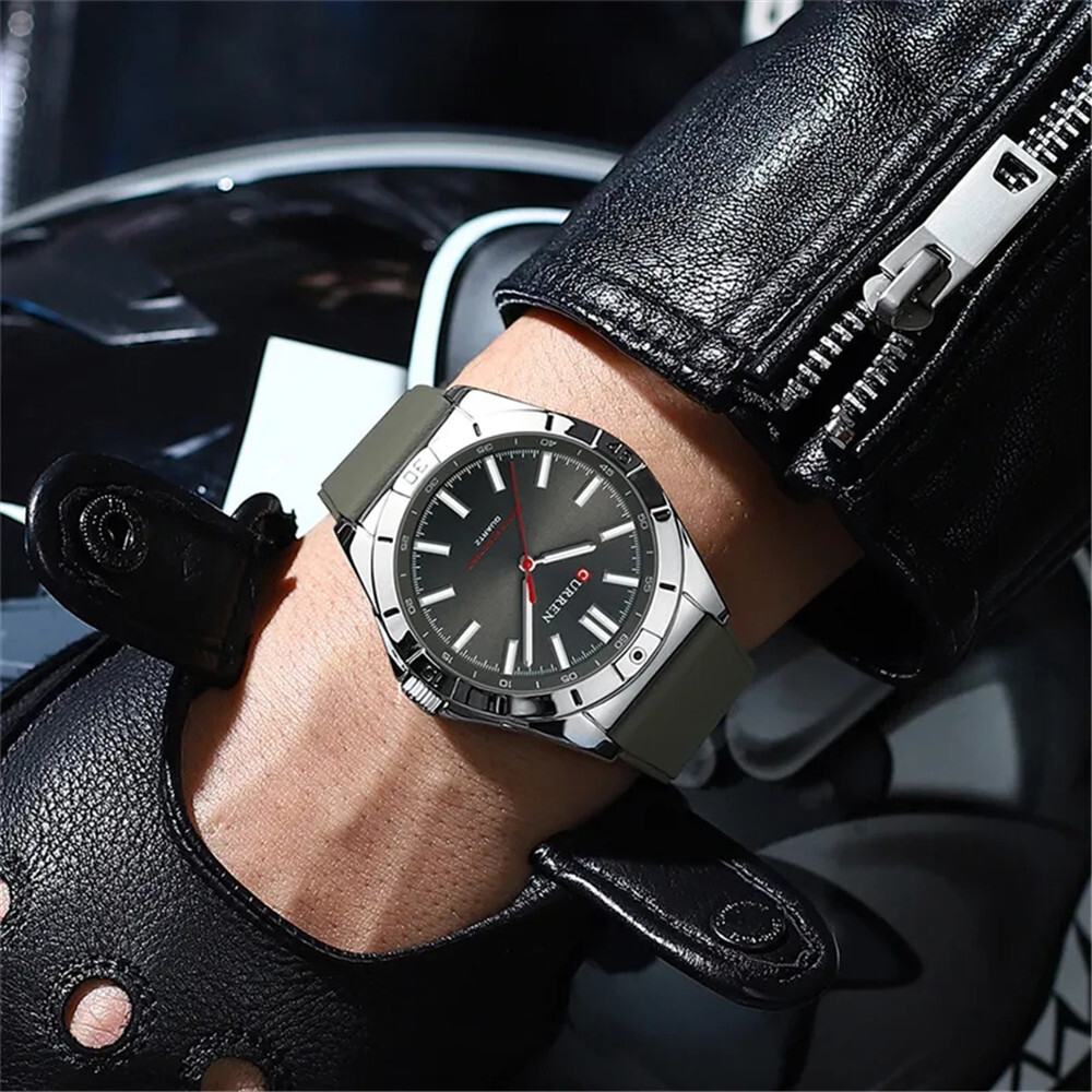 CURREN Men Quartz Watch Casual Business Wristwatch Boys Silicone Sport Watches