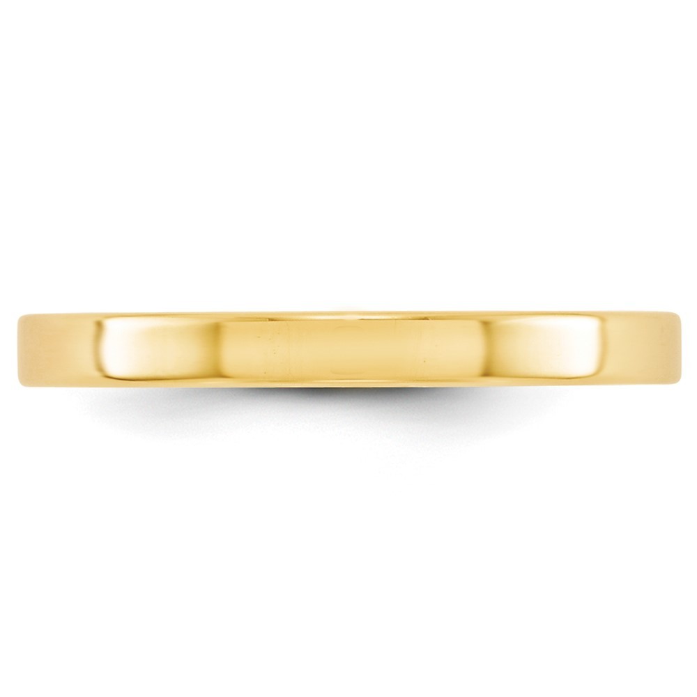 10k Yellow Gold 2.5mm Lightweight Flat Wedding Band Ring Size 6