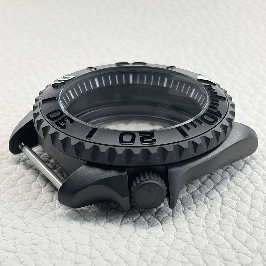 Sandblasted Black 42mm For NH35 NH36 4R36 4R15 Movement Steel Watch Case 3’8 Mod