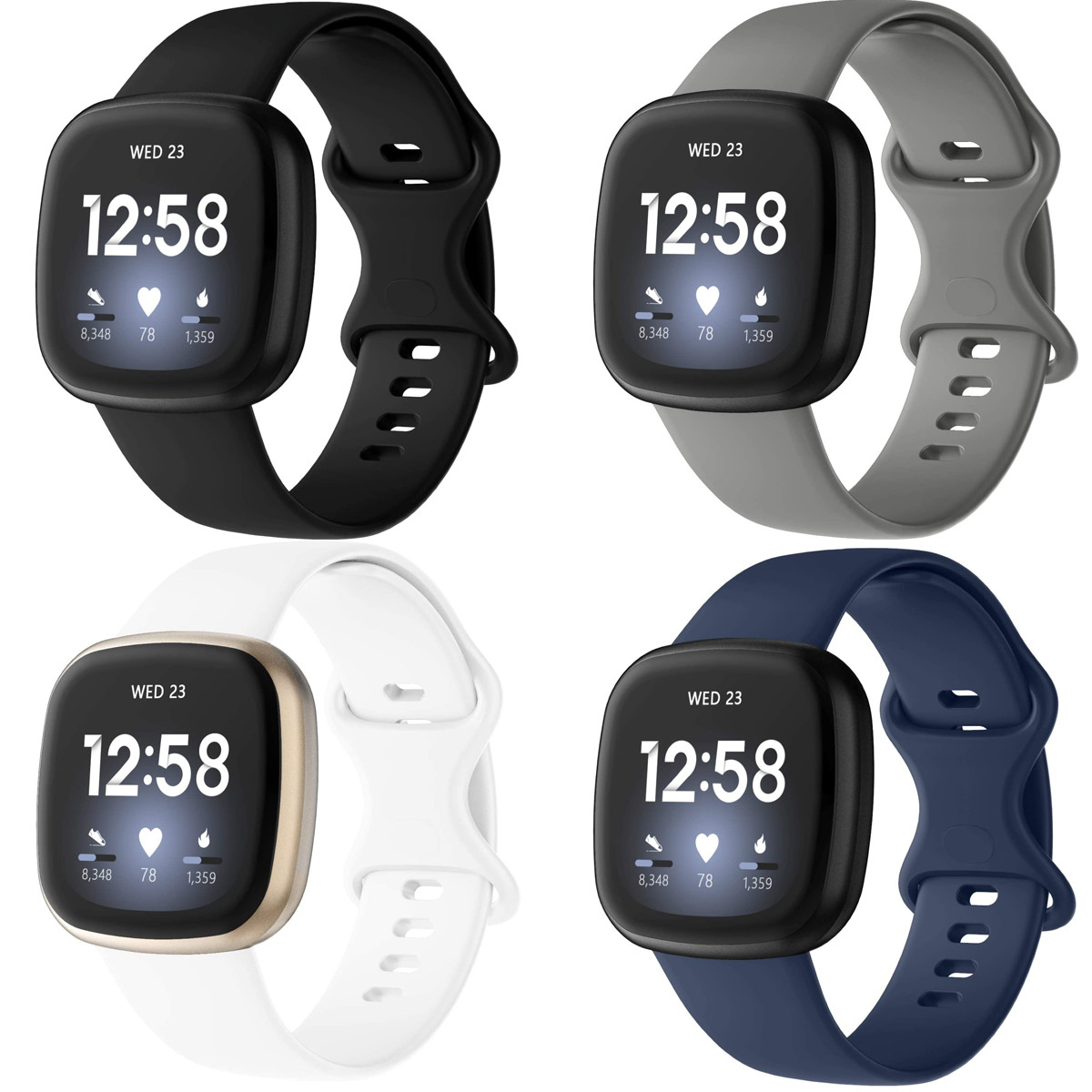 For Fitbit Versa 3 4/Sense 1 2 Strap Sport Watch Bands Silicone Wrist Bracelet
