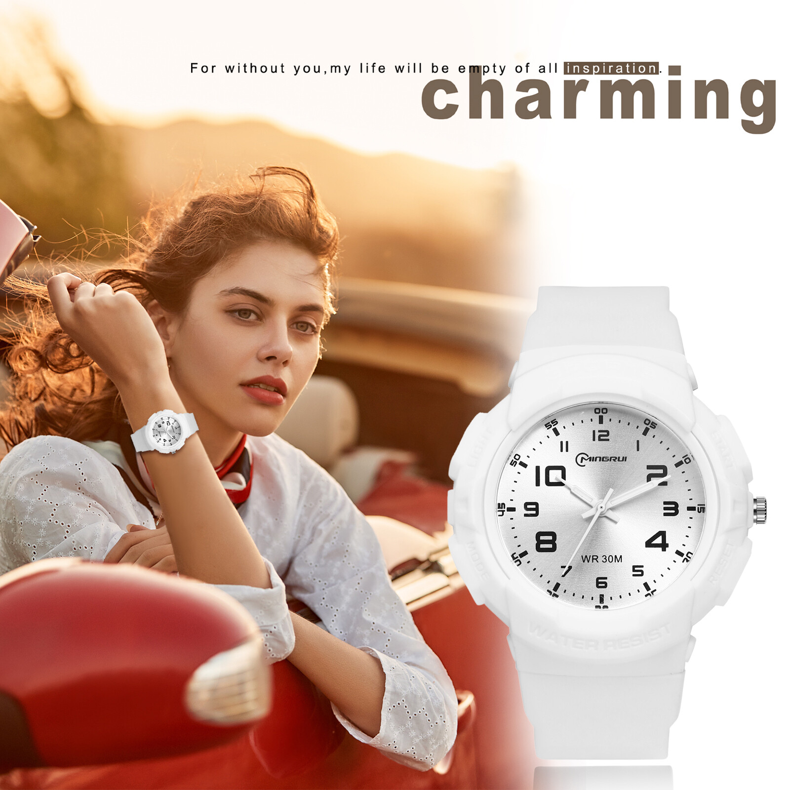 Kids Waterproof Analog Sports Quartz Watch Silicone Boys Girls Easy to Read Dial