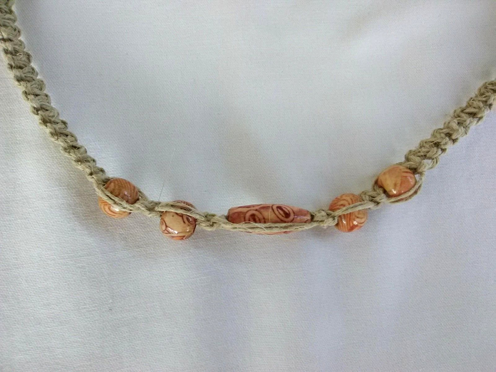SURFER HEMP NECKLACE 20″ Adj Unisex Hippie Boho US Seller New