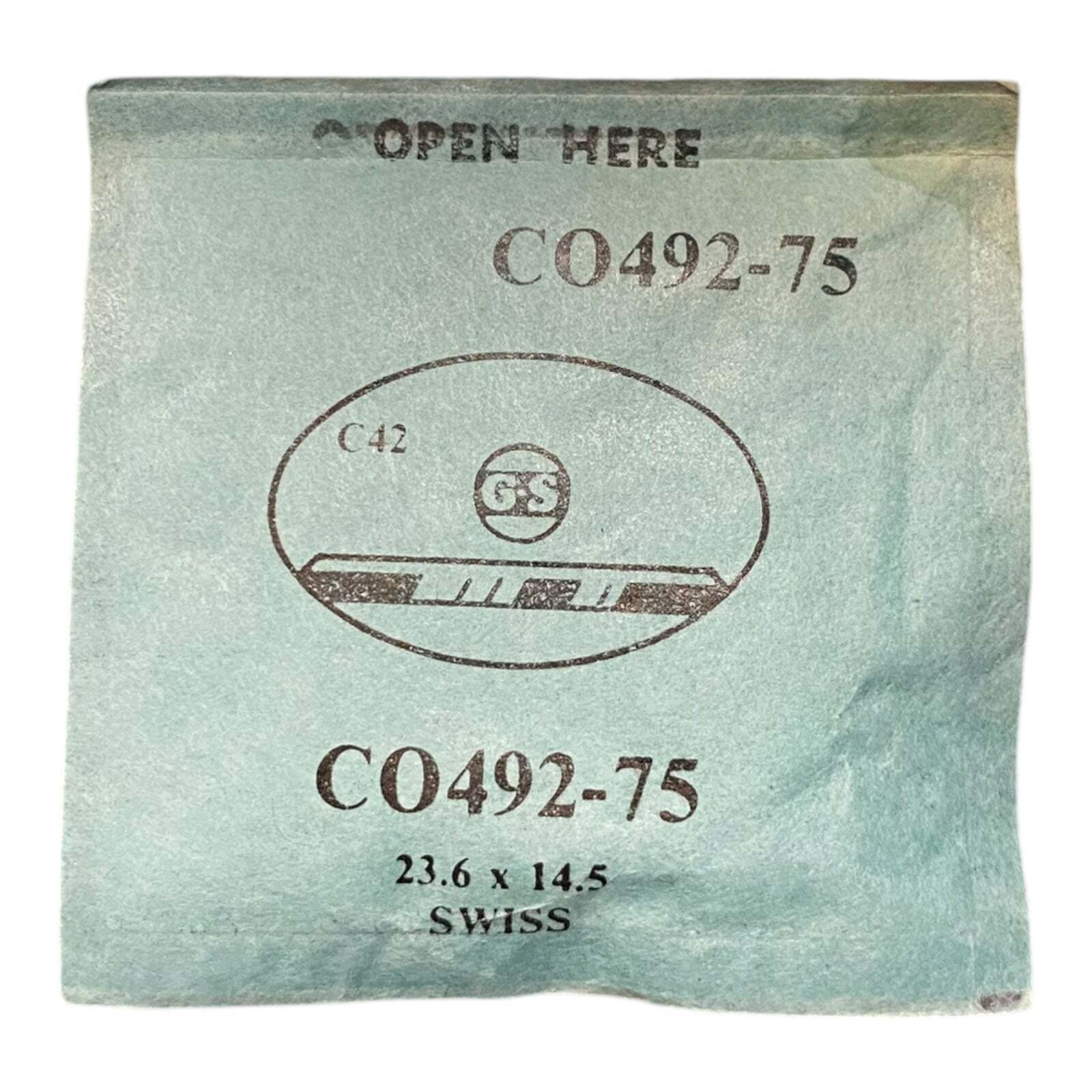 Germanow-Simon Mach (GS) CO492-75 Watch Crystal 23.6×14.5 NOS Part Flexo Swiss