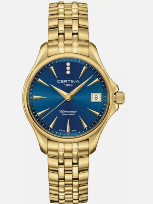 CERTINA Women Analog Quartz Casual Watch Classic Dress Blue Dial Real diamonds….