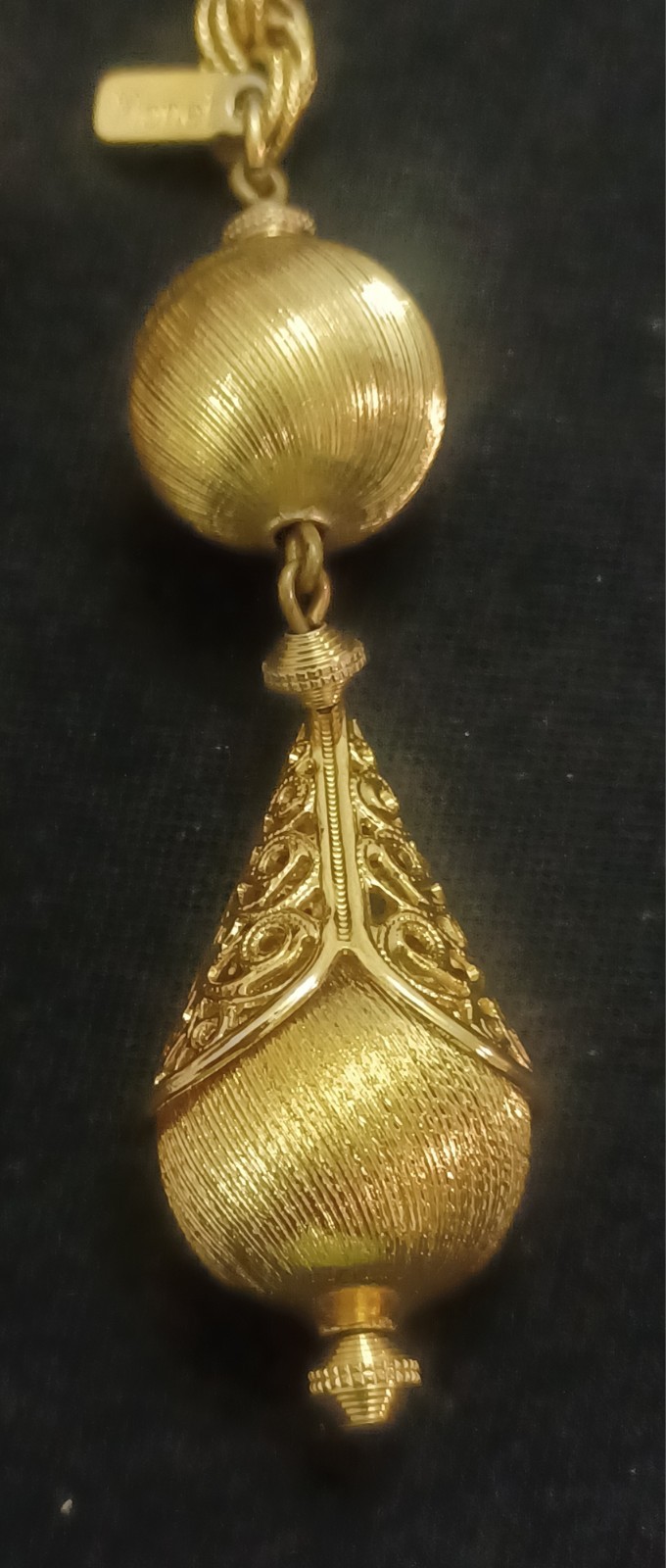 VTG 1961 Monet Bolero Gold Tone Lariat Necklace The Master Jewelers Book Piece