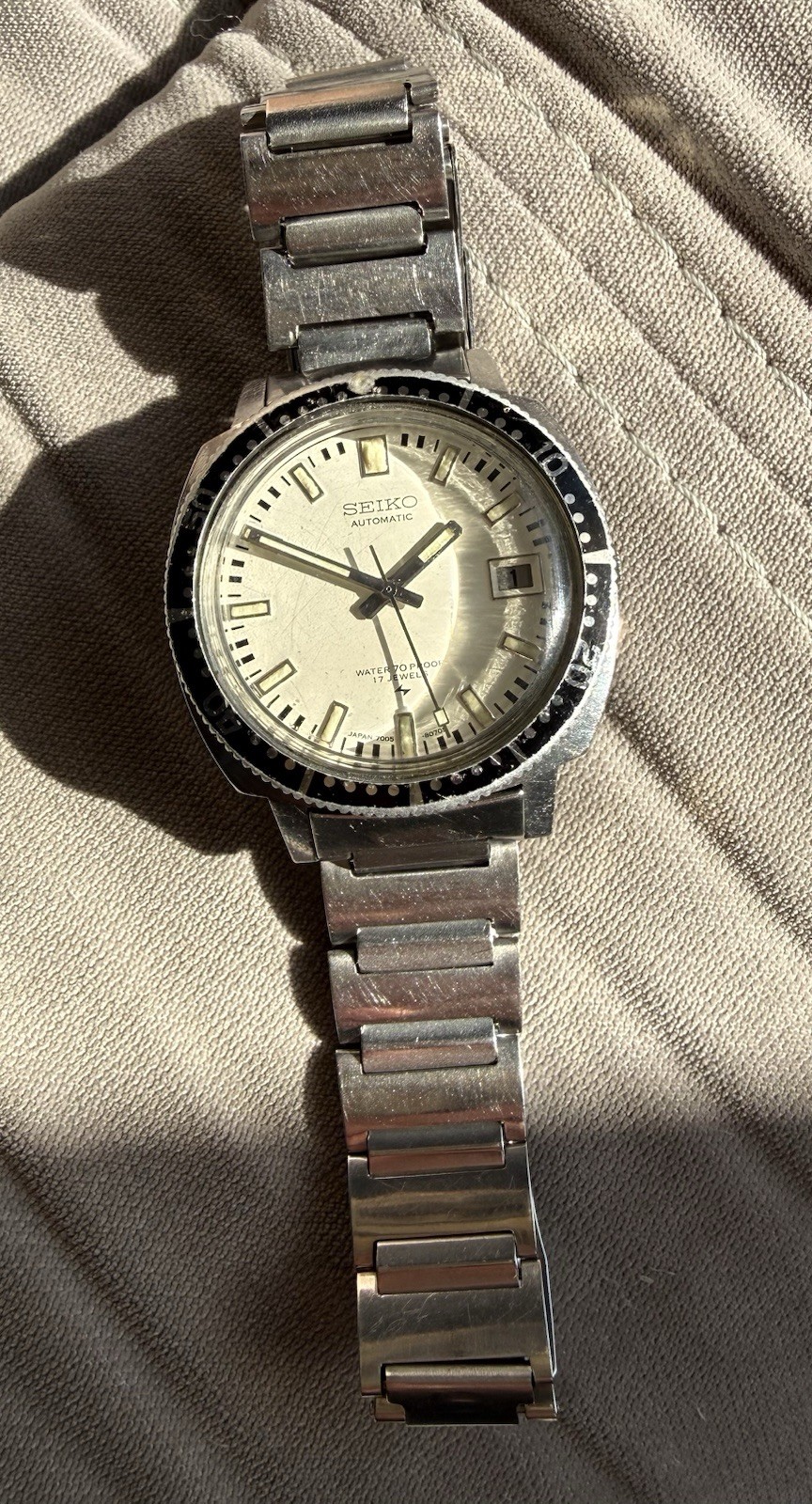 1973 Seiko 7005-8052 “Poor Man’s Diver” Automatic Vintage Diver Watch White