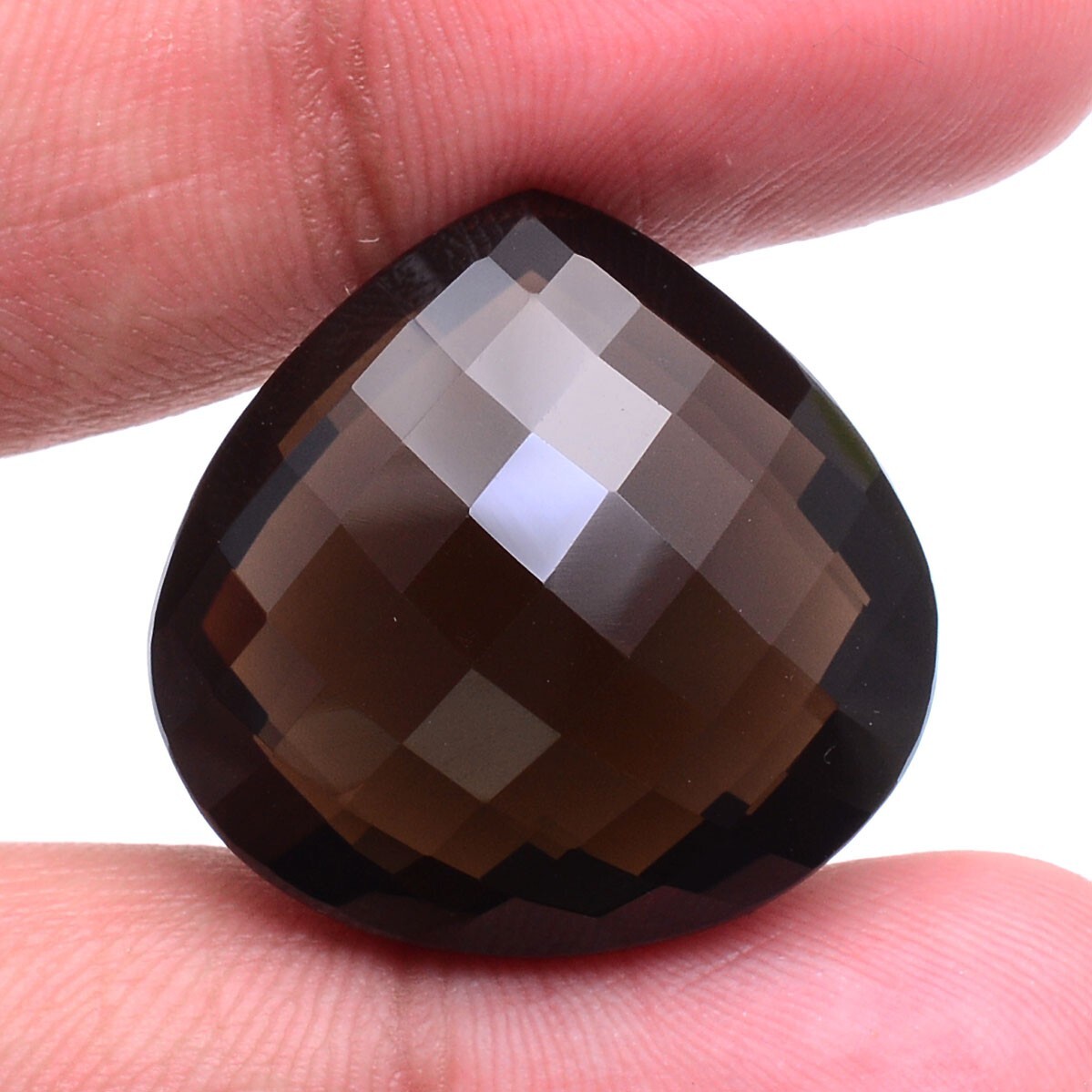 VVS 50 Cts Natural Smoky Quartz Top Quality Untreated Pear Checker Cut Gemstone