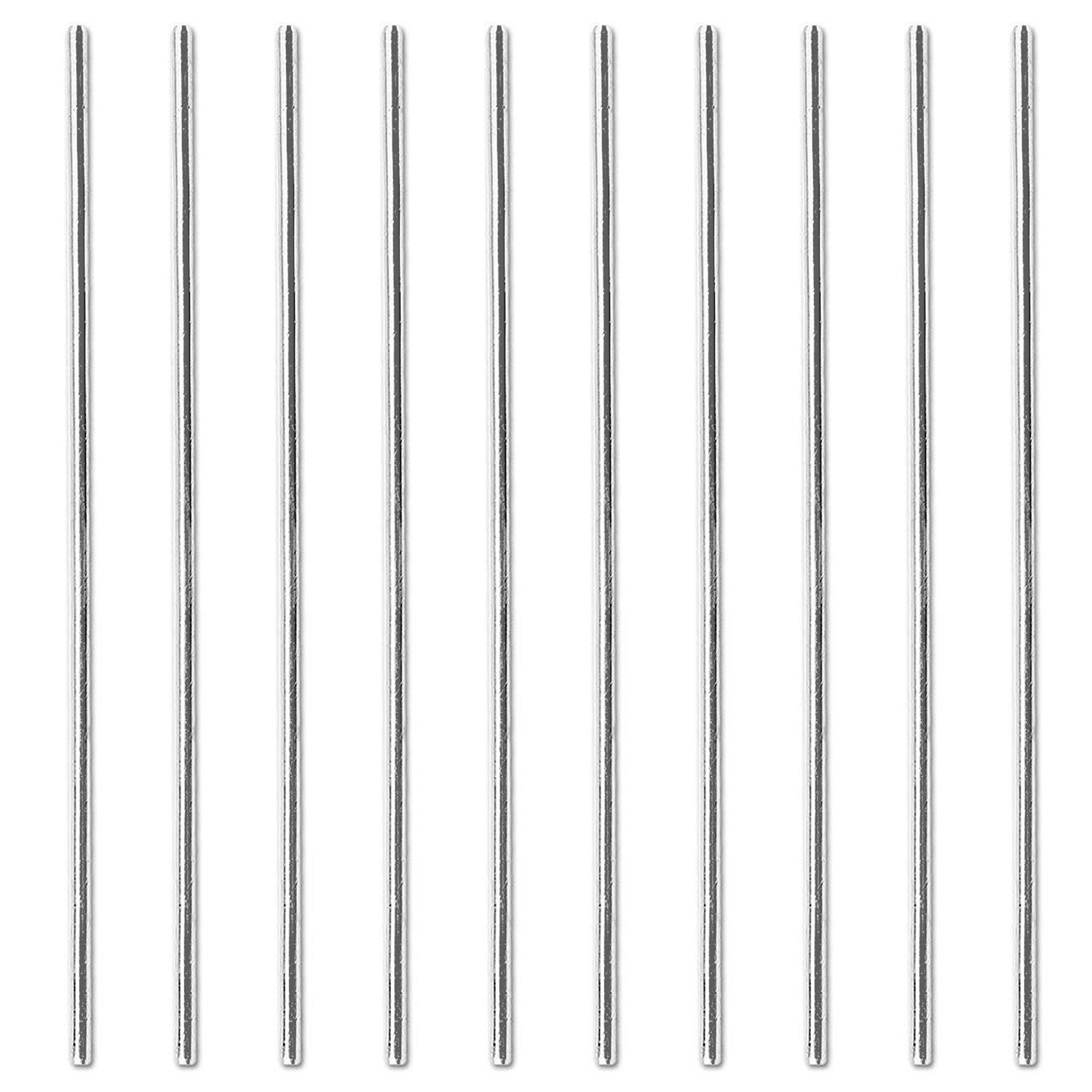 2mm x 100mm Model Straight Metal Round Shaft Rods, 10 Pieces 2mm x 100mm