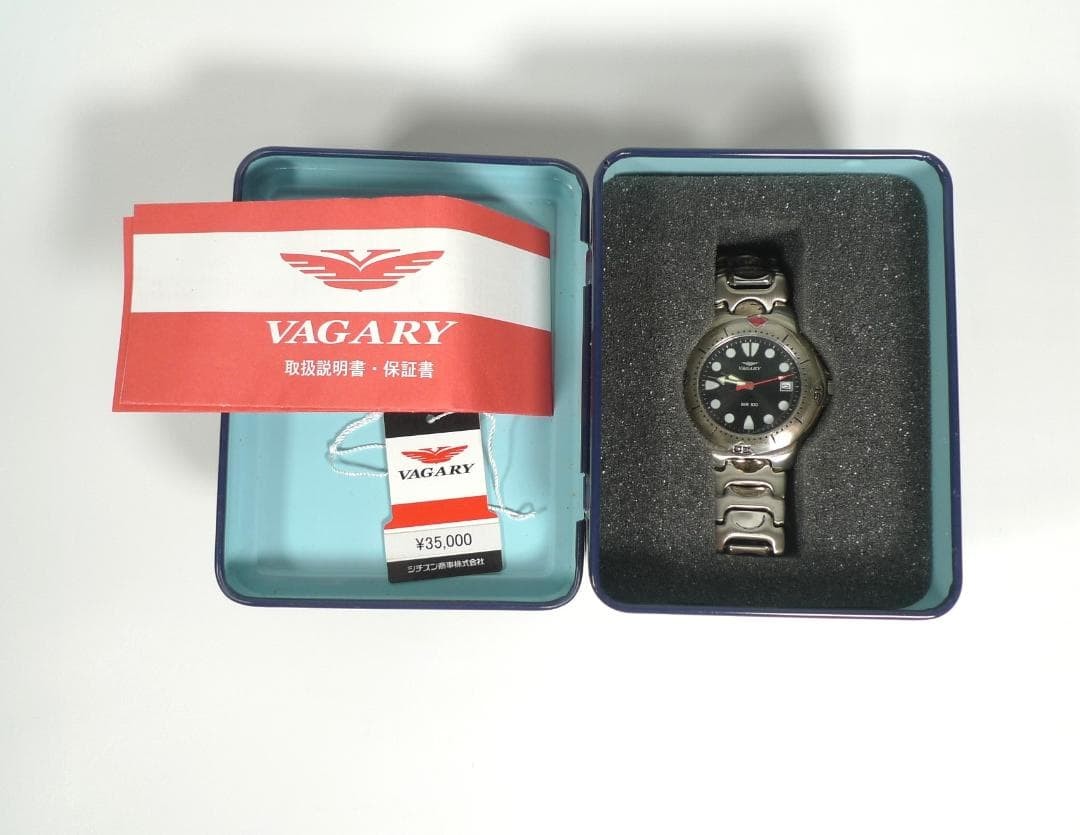 VAGARY quartz wristwatch WR 100 black dial Citizen
