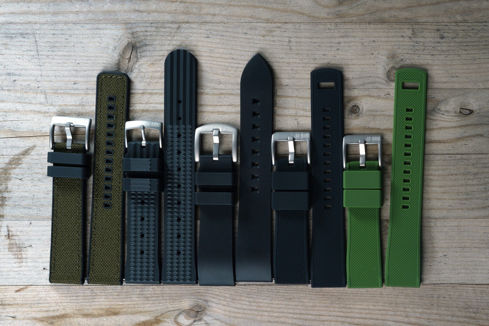 20mm Premium FKM rubber Watch Strap Package. 5 Straps! Quick-Release