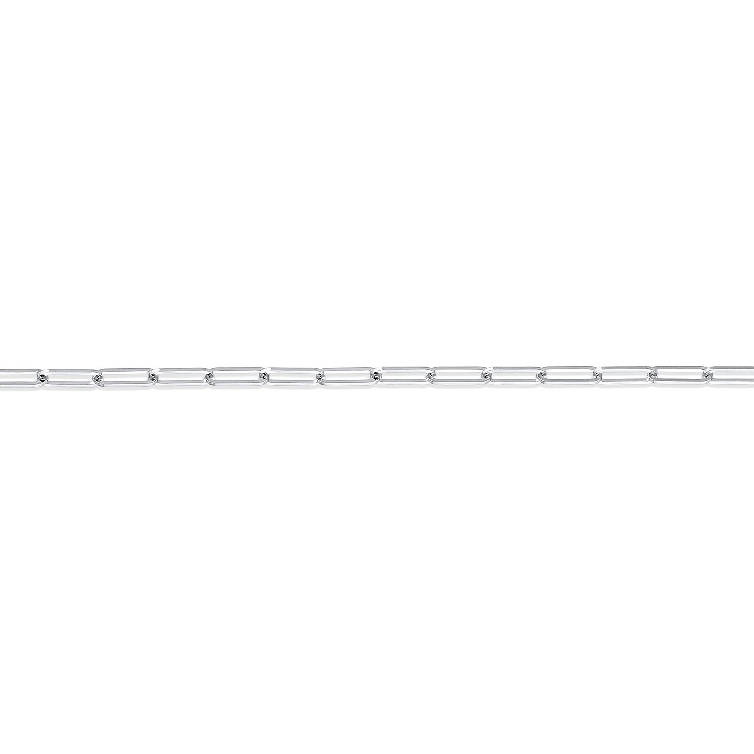 14k solid white gold paperclip chain 16 “inch 2.1 mm 2.7 grams