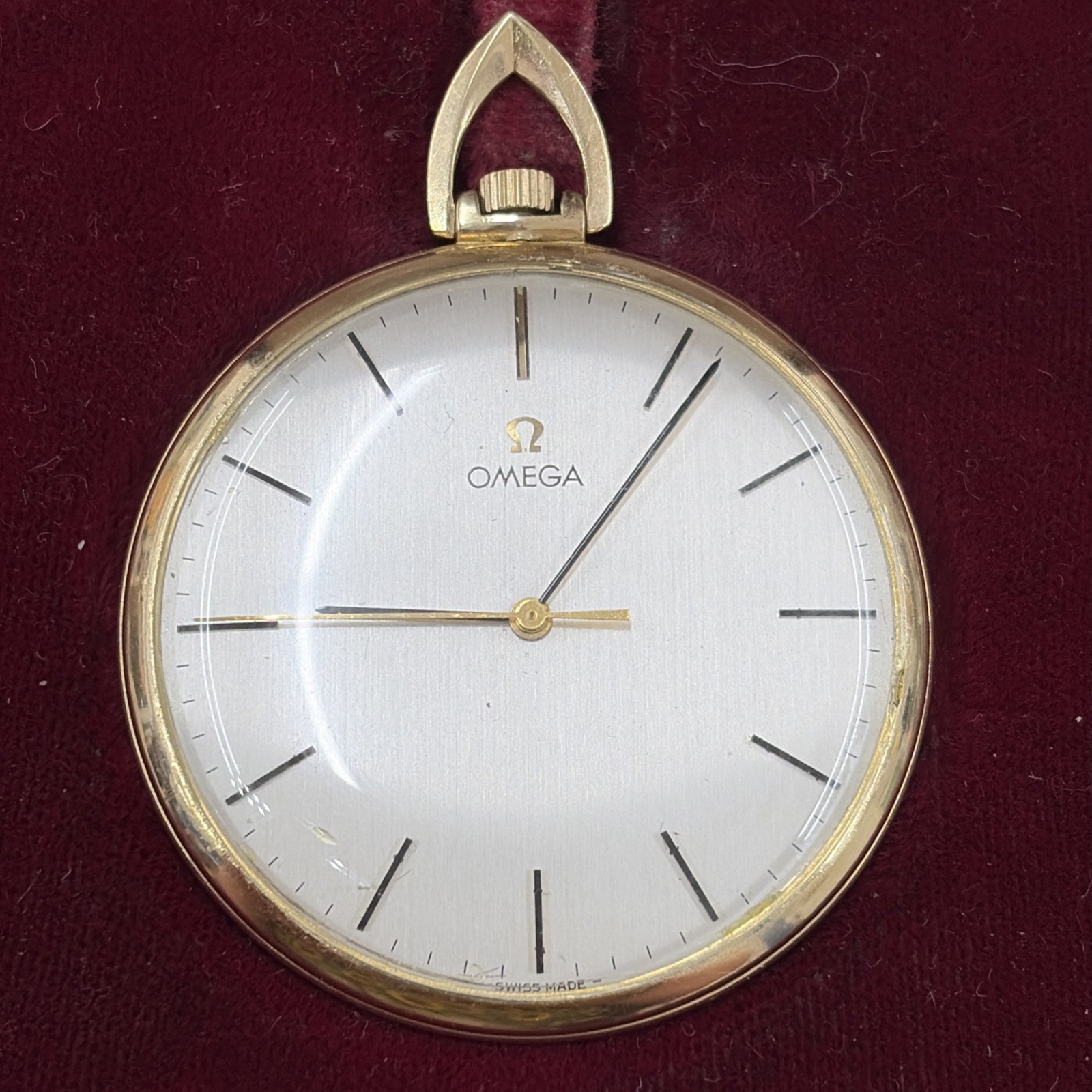 Vintage 1960s Omega 10K Gold Filled Dress Pocket Watch Central Seconds